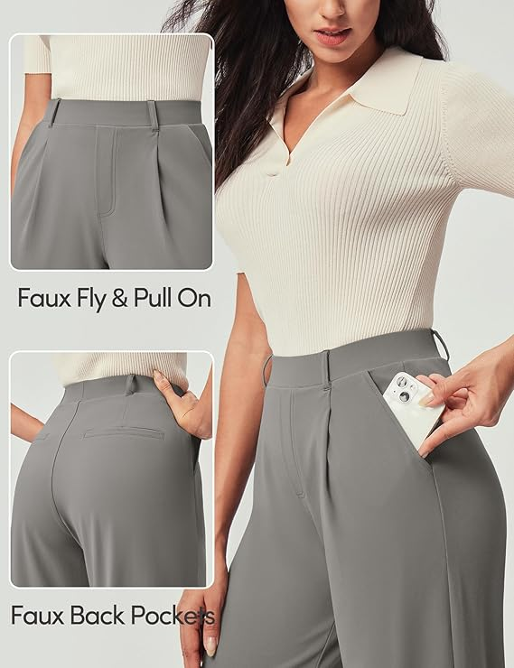 Effortless Halara Elegance Wide-Leg Work Pants™